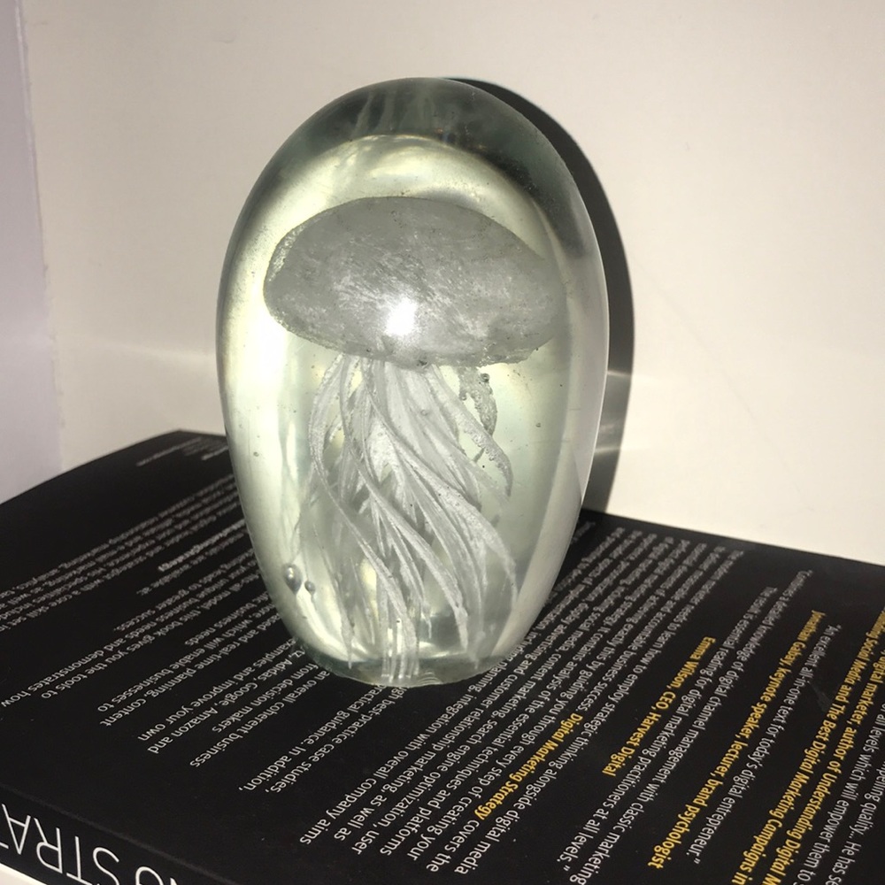 Glass Jellyfish Paperweight
